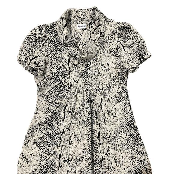 Marvin Richards Textured Snakeskin Design Fit and Flare Dress Cowl Women’s sz 4 - Picture 5 of 12